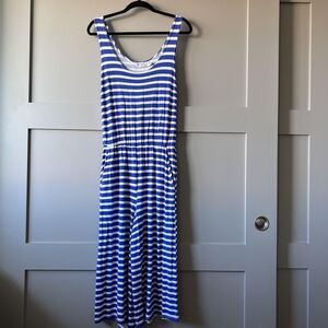 Fighting Eel Jumpsuit Womens Small Striped Sleeveless Coastal Modal USA Hawaiian